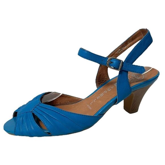 JEFFREY CAMPBELL Dime Blue Leather Sandals 8 - Picture 4 of 12